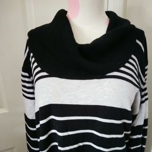 Avenue  Top Sweater Stripe Cowl Plus Size 2x